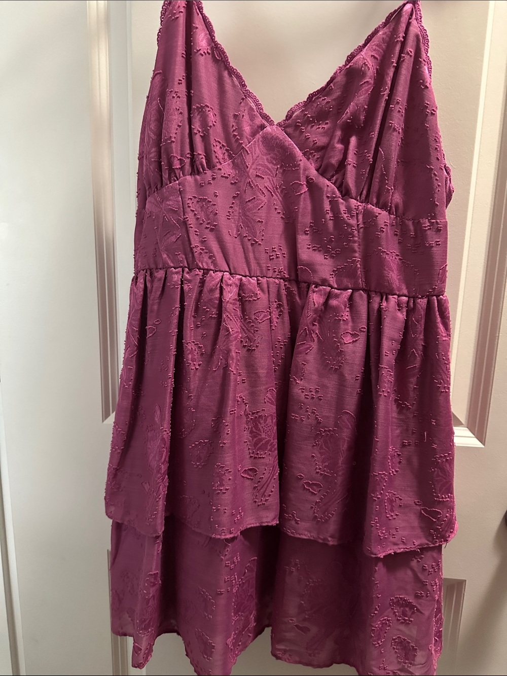 wild fable raspberry eyelet spaghetti strap mini dress
